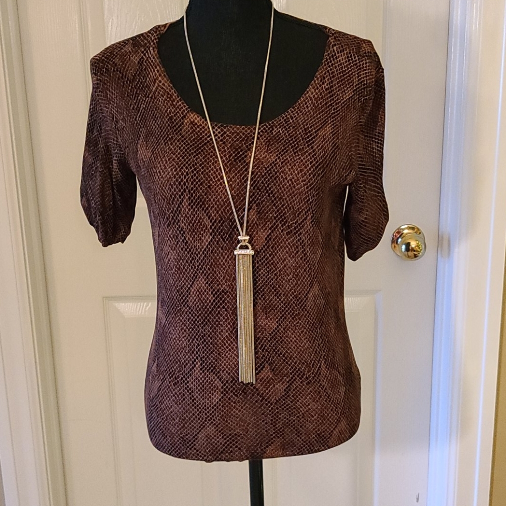 WHBM Brown/Black Snakeskin Print Sweatrr